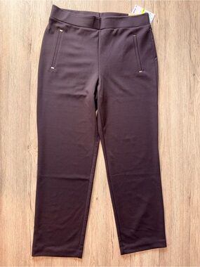 🤎 Michael Kors Straigh Ankle Pull-On High Rise Brown Pants Size Medium NWT